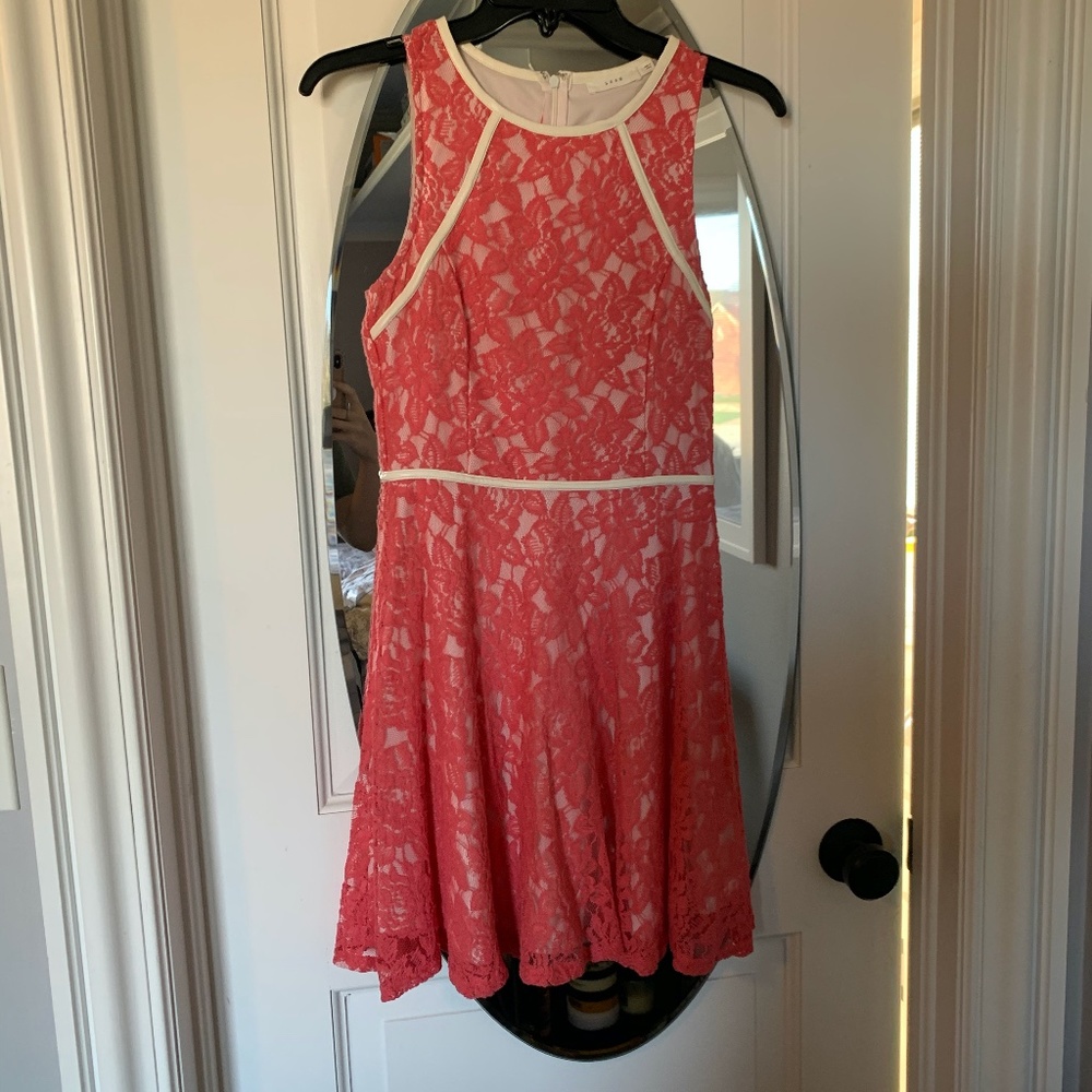 Nordstrom Peach lace swing dress
